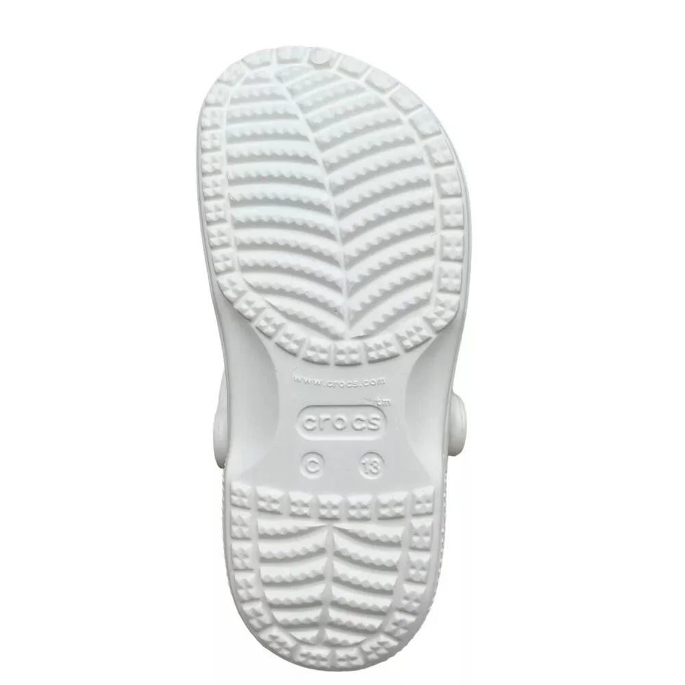 Crocs Baya Little Boy's/Girl's Slip-on Clogs Size‎ 13 Solid White Water Friendly